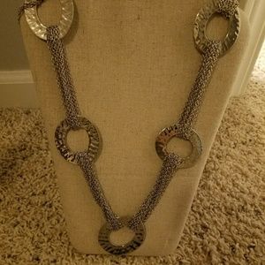 Long heavy link and chain necklace